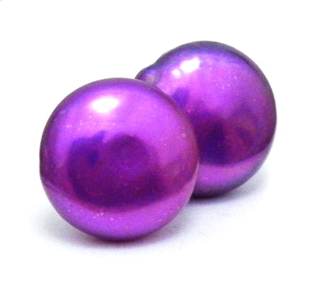 Purple Coin \'Smartie\' Pearl Earrings
